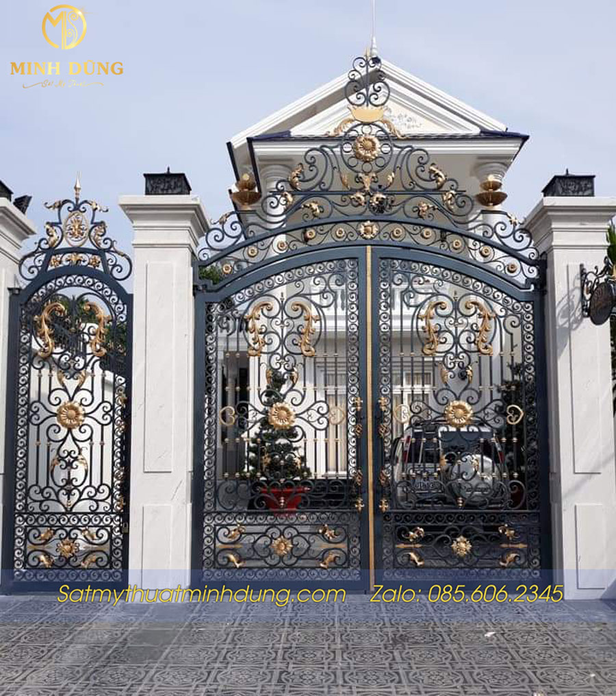 Mẫu cửa cổng sắt mỹ thuật đẹp