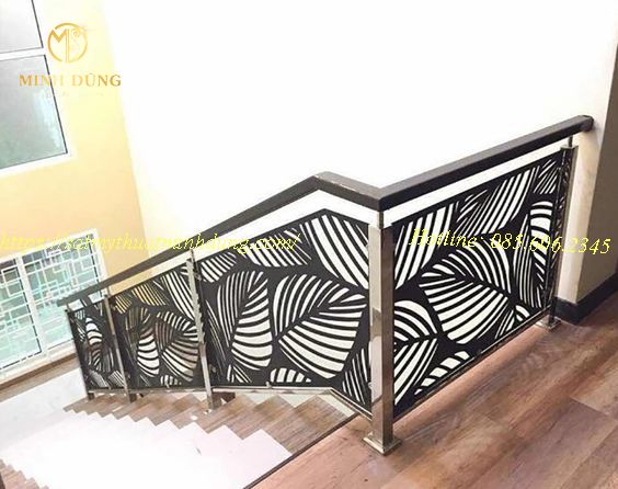 Mẫu lan can cầu thang sắt CNC