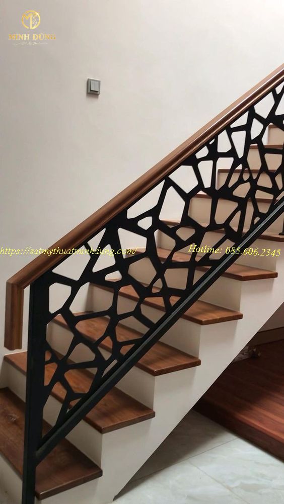 Mẫu lan can cầu thang sắt CNC