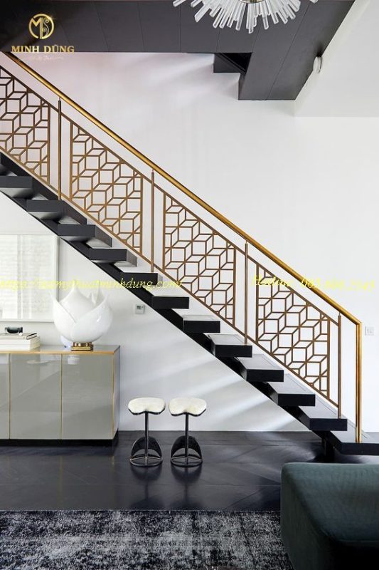 Mẫu lan can cầu thang sắt CNC