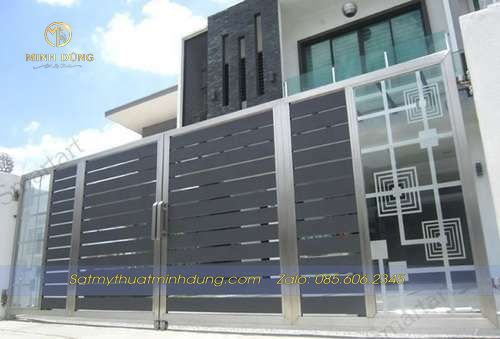 Mẫu cổng Inox 2 cánh đẹp