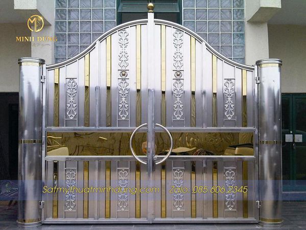 Mẫu cổng Inox 2 cánh đẹp