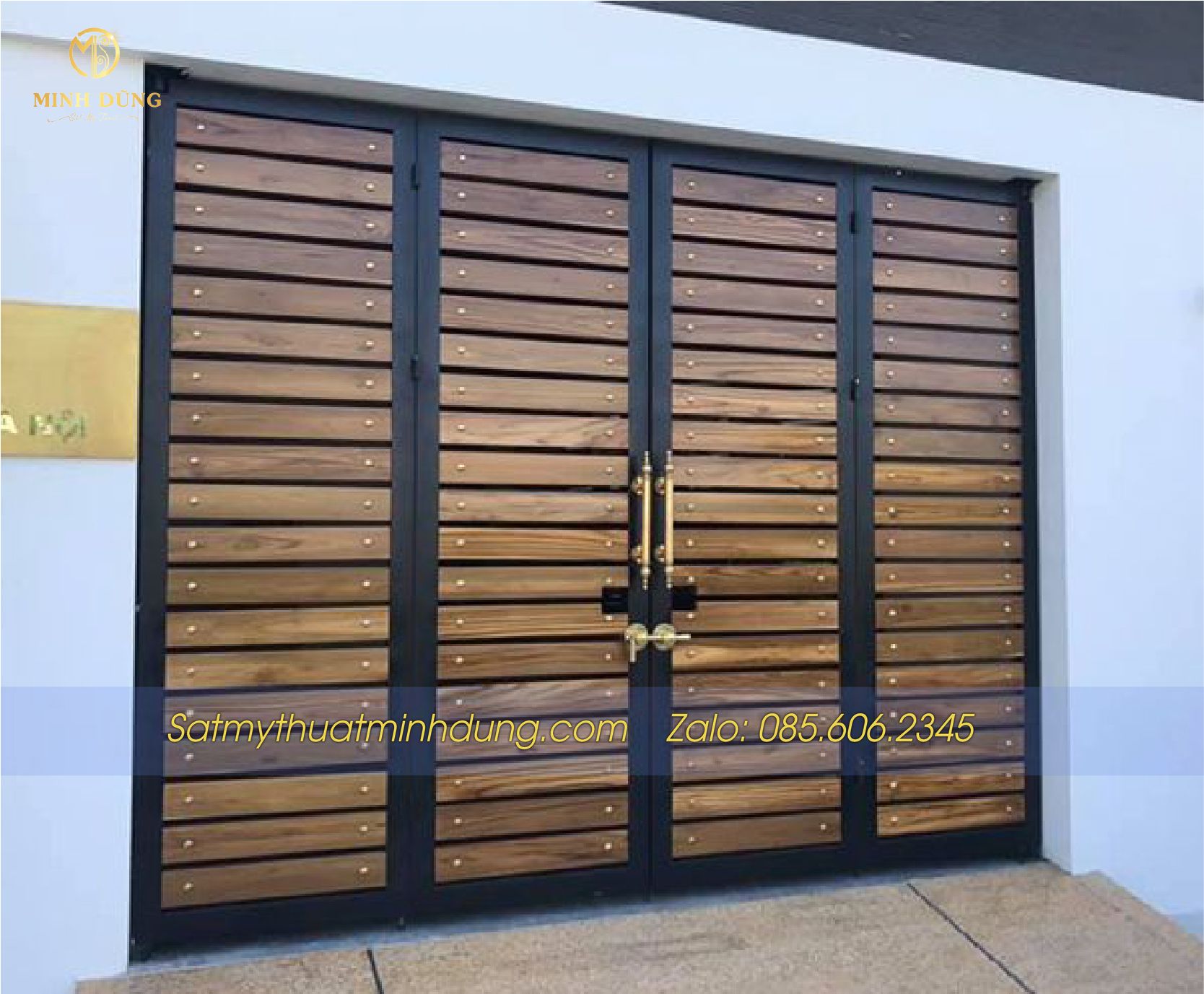 Cổng sắt giả gỗ