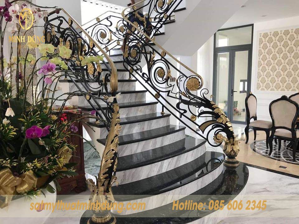 Tay vịn cầu thang sắt đơn giản