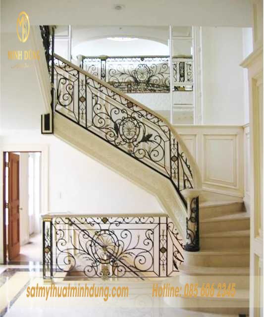 Tay vịn cầu thang sắt đơn giản